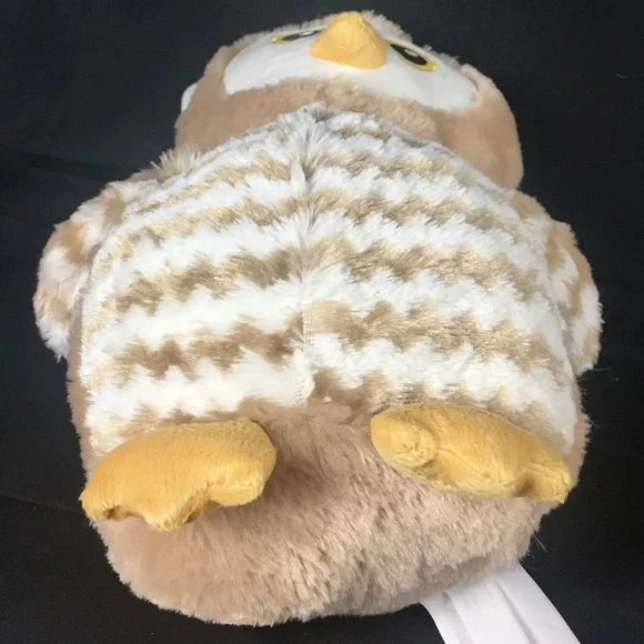 (SOLD) Annie The Owl Large Stuffed Plush Toy Embroidered 14" Soft Tan Nursery - Picture 5 of 16